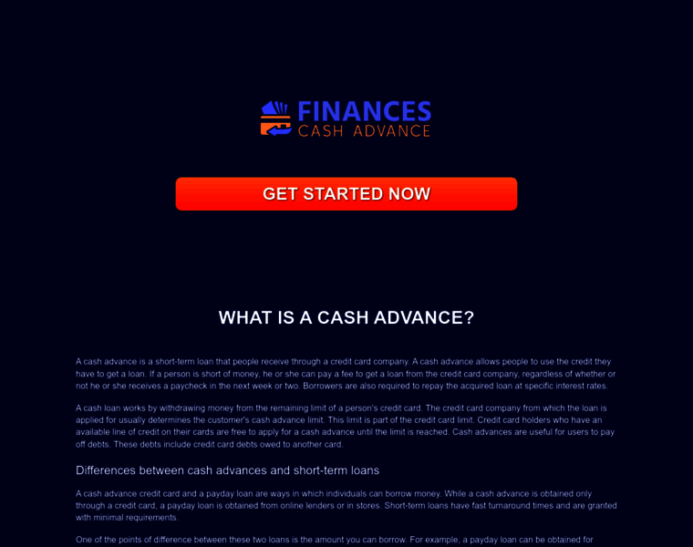 Cashadvancefinances.com thumbnail
