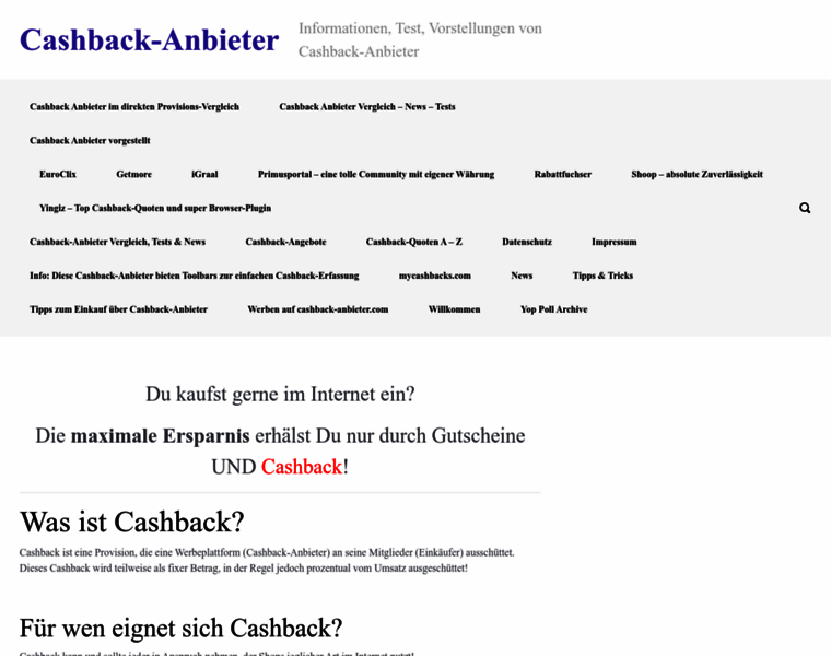 Cashback-anbieter.com thumbnail