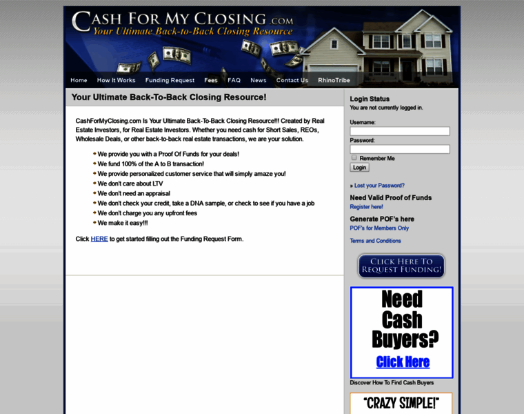 Cashformyclosing.com thumbnail