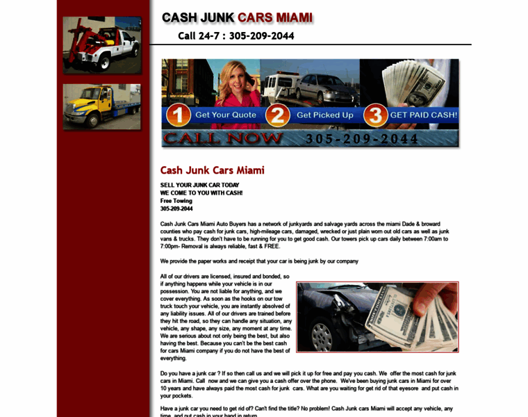 Cashjunkcarsmiami.com thumbnail