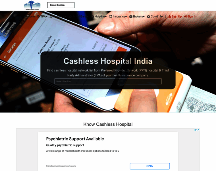 Cashlesshospitalindia.com thumbnail