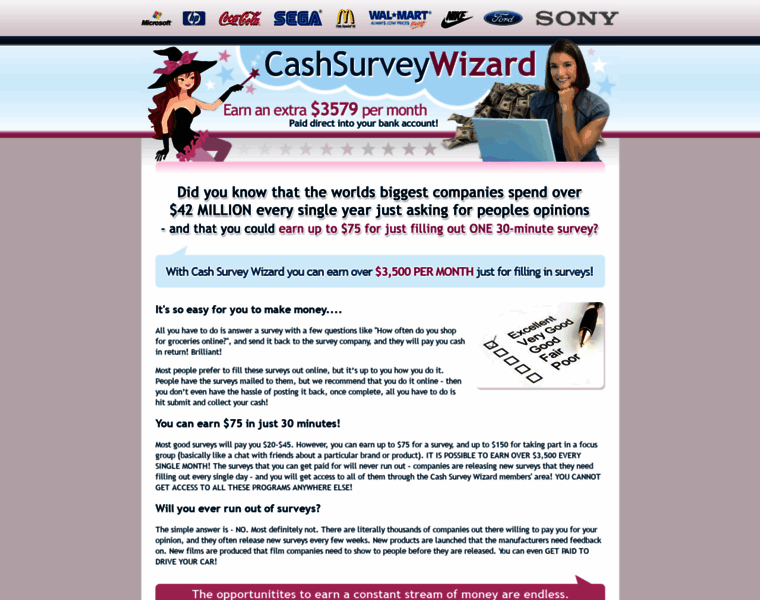 Cashsurveywizard.com thumbnail