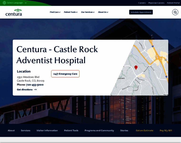 Castlerockhospital.org thumbnail