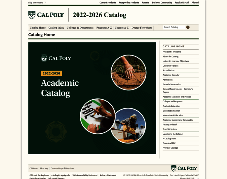 catalog.calpoly.edu at WI. Catalog Home | Cal Poly Academic Catalog