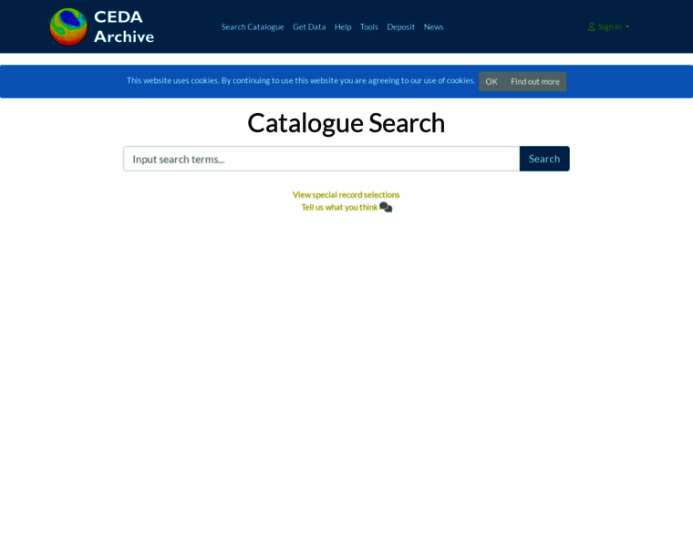 Catalogue.ceda.ac.uk thumbnail