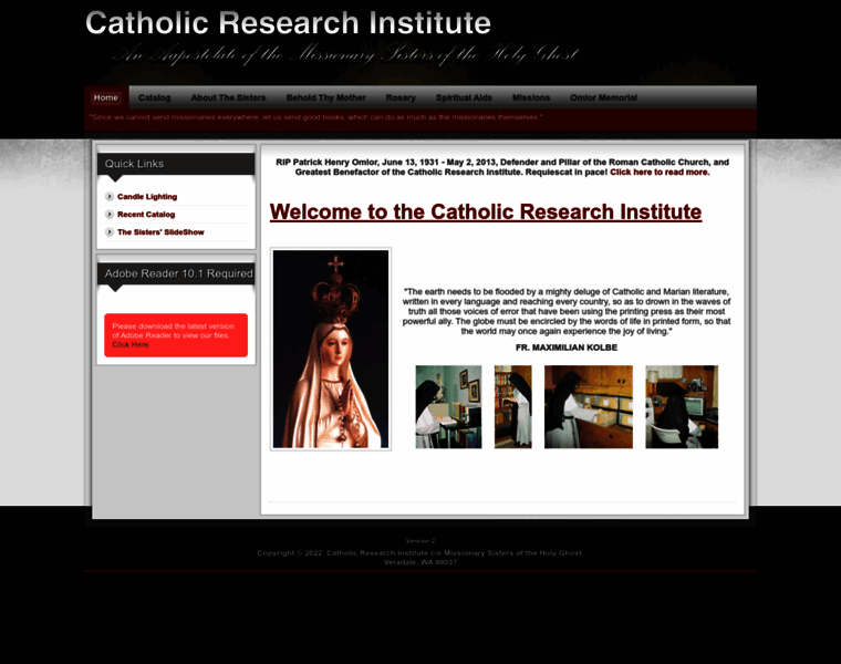 Catholicresearchinstitute.com thumbnail