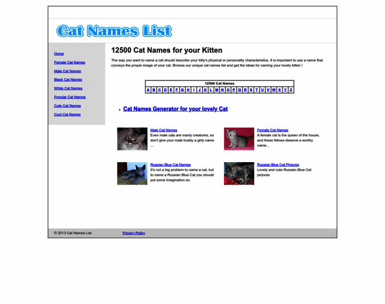 Catnameslist.com thumbnail