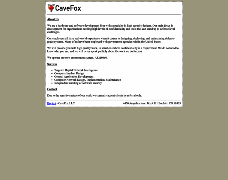 Cavefox.net thumbnail