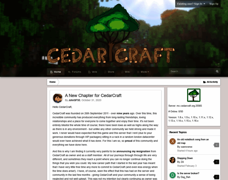 Cedarcraft.org thumbnail