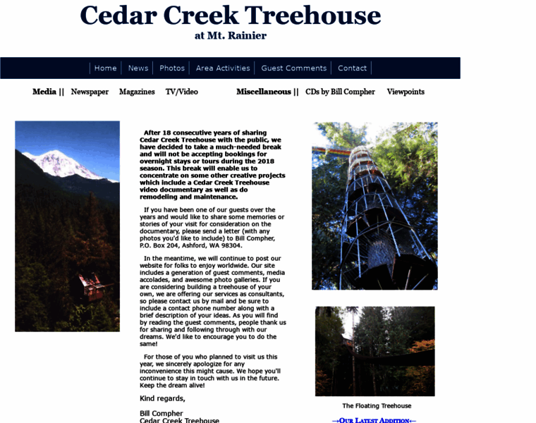 Cedarcreektreehouse.com thumbnail