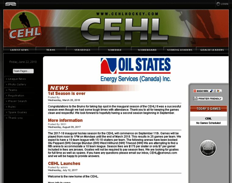 Cehlhockey.com thumbnail