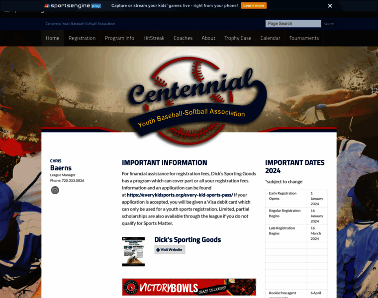 Centennialbaseball.com thumbnail