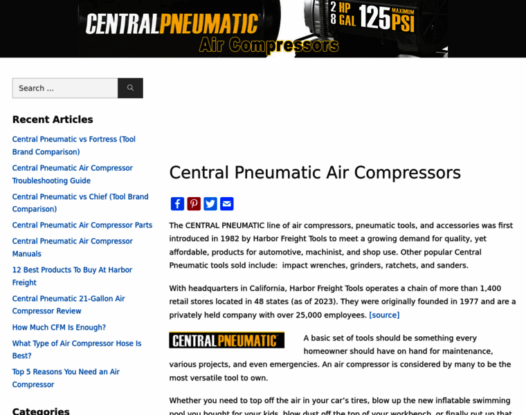 Centralpneumaticaircompressor.com thumbnail