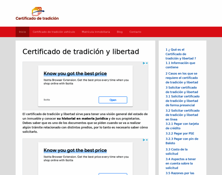 Certificadodetradicion.com.co thumbnail