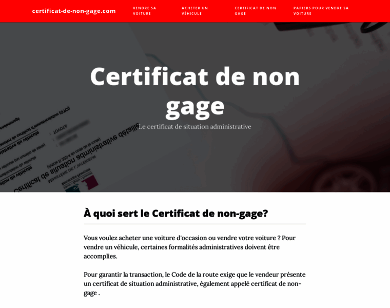 Certificat-de-non-gage.com thumbnail