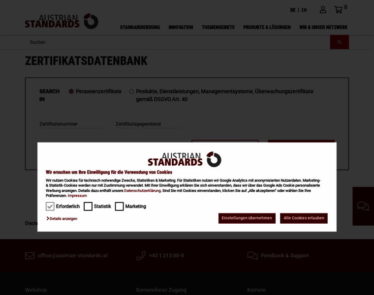 Certificates.austrian-standards.at thumbnail