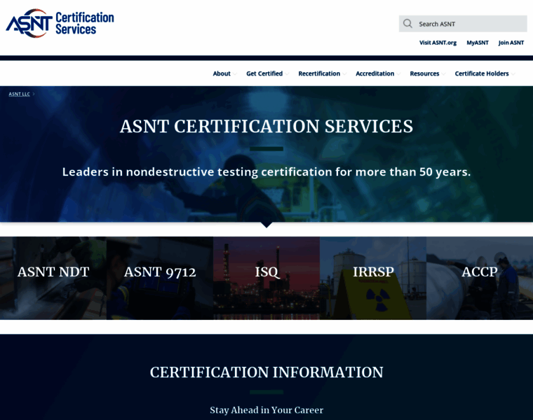 Certification.asnt.org thumbnail