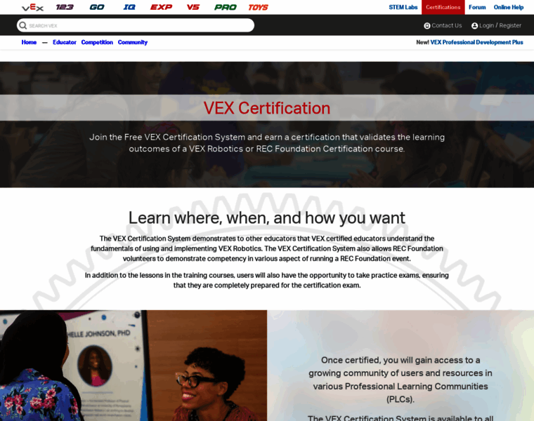 Certifications.vex.com thumbnail