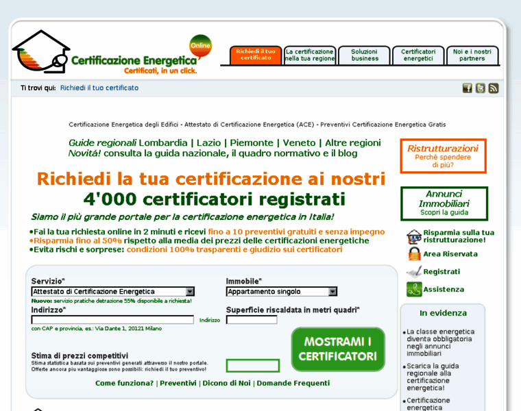 Certificazioneenergeticaonline.com thumbnail