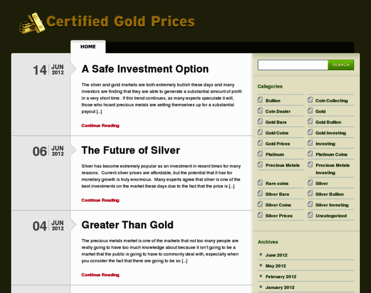 Certifiedgoldprices.com thumbnail