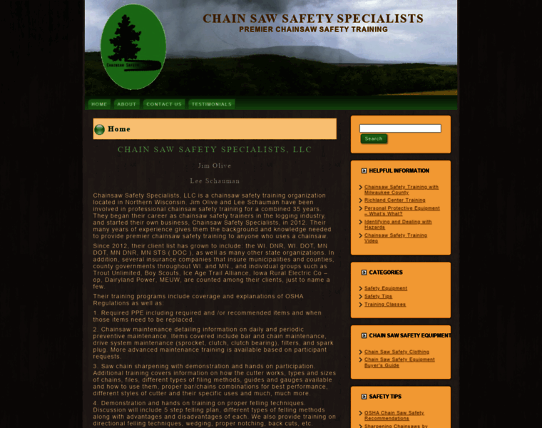 Chainsawsafetyspecialists.com thumbnail