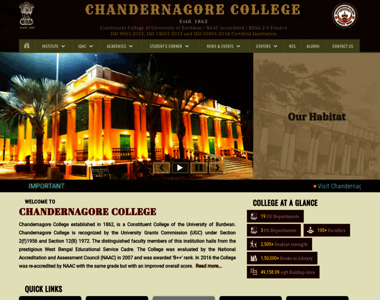 Chandernagorecollege.ac.in thumbnail