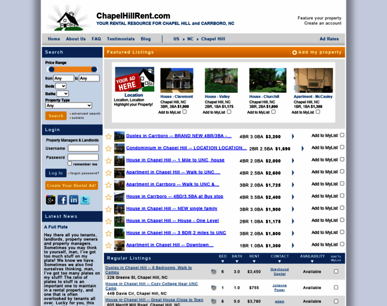 Chapelhillrent.com thumbnail