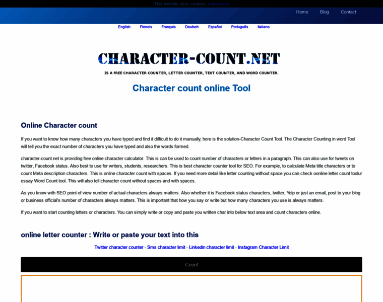 Character-count.net thumbnail