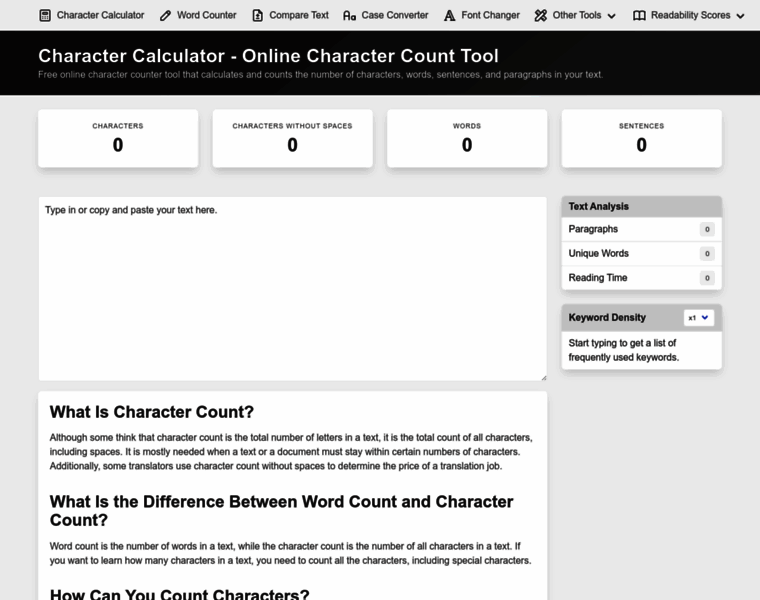 Charactercalculator.com thumbnail