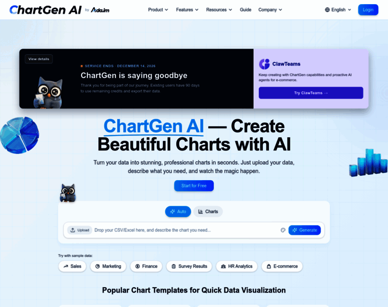 chartgen.ai at WI. ChartGen AI | Free AI Chart Generator