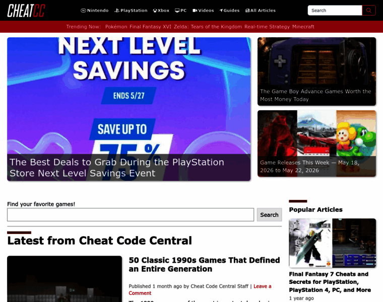 cheatcc.com at WI. Cheat Code Central - Cheat Code Central