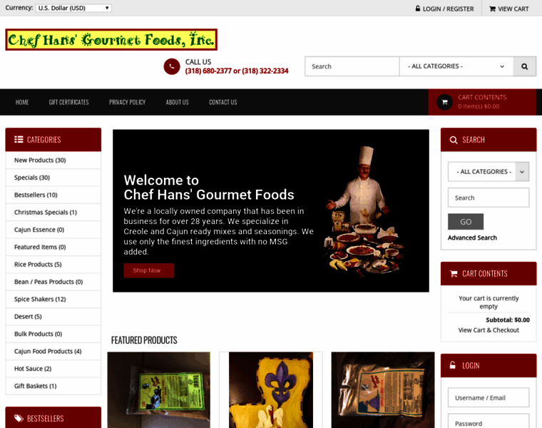 Chefhansgourmetfoods.com thumbnail