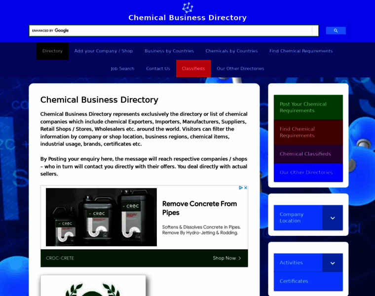 Chemicalbusinessdirectory.com thumbnail