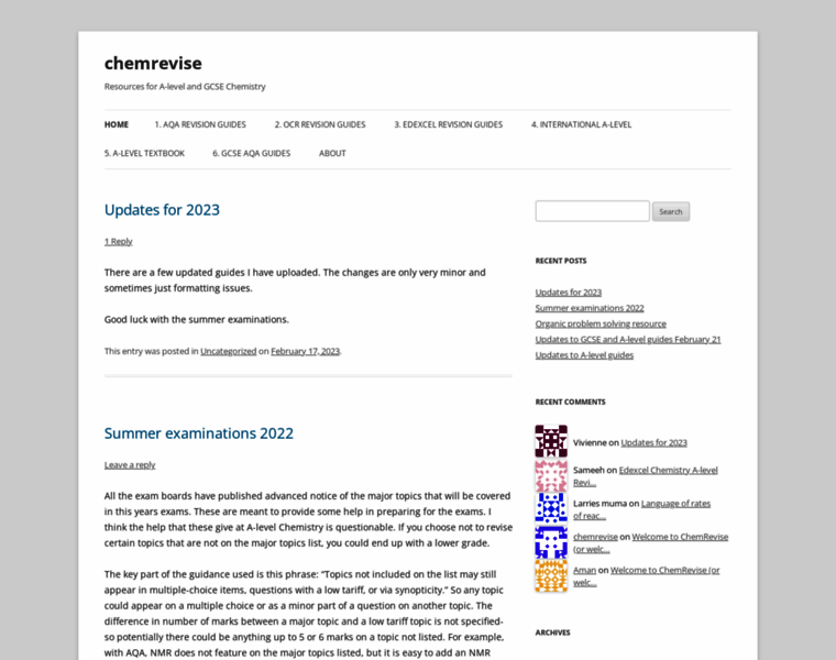 Chemrevise.org thumbnail Chemrevise.org thumbnail