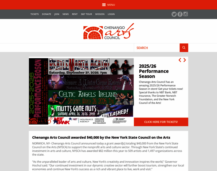 Chenangoarts.org thumbnail
