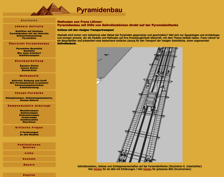 cheops-pyramide.ch at WI. Pyramidenbau mit Seilrollen direkt auf der ...