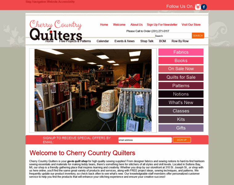 Cherrycountryquilters.com thumbnail