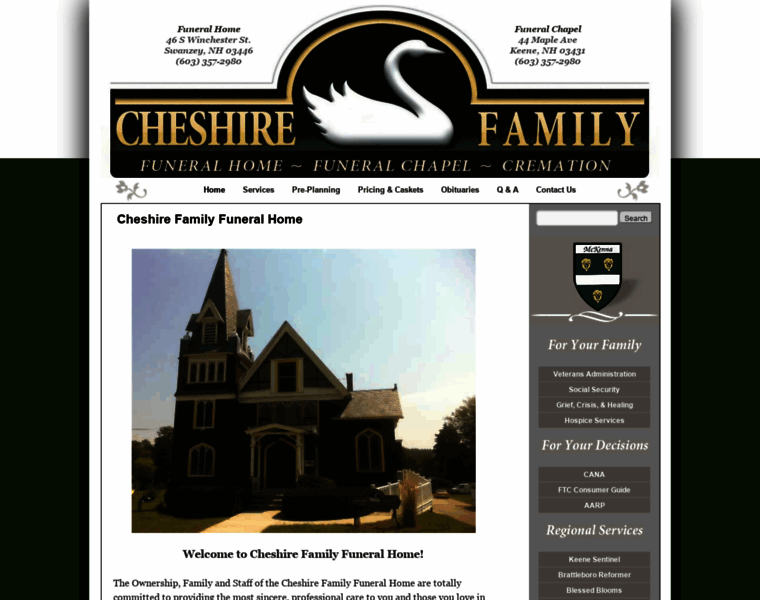 Cheshirefamilyfuneralhome.com thumbnail