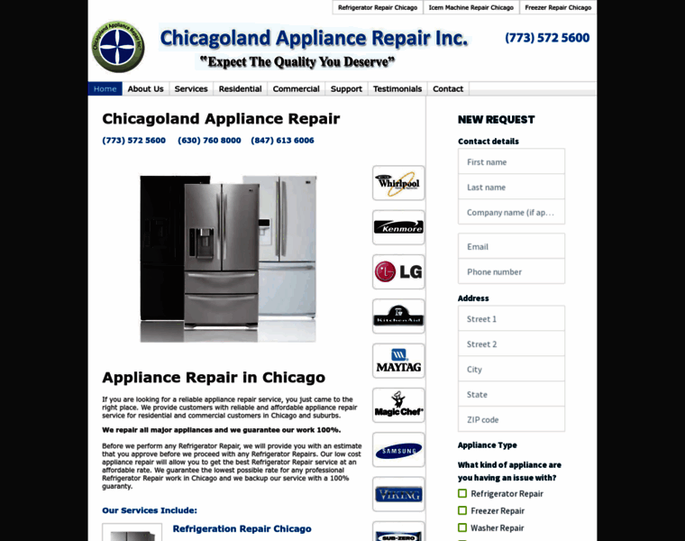 Chicagolandrefrigeratorrepair.com thumbnail