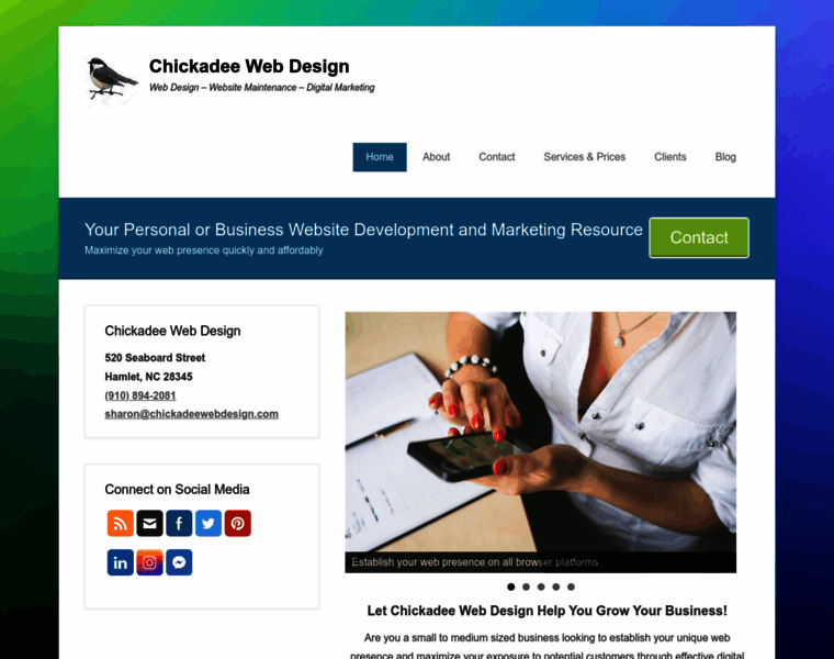 Chickadeewebdesign.com thumbnail