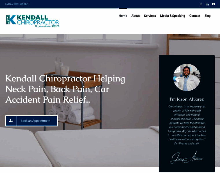 Chiropractorsinkendall.com thumbnail