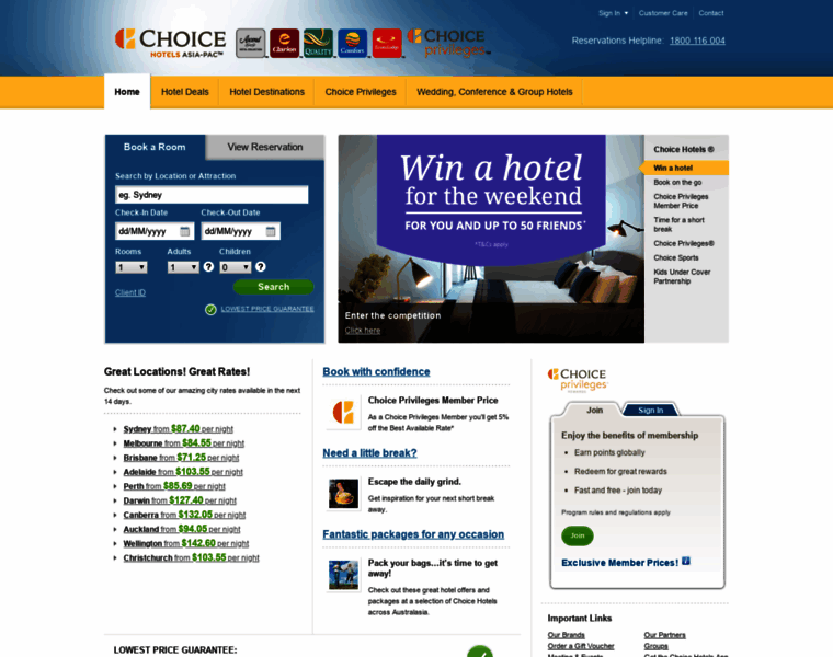 Choicehotels.com.au thumbnail