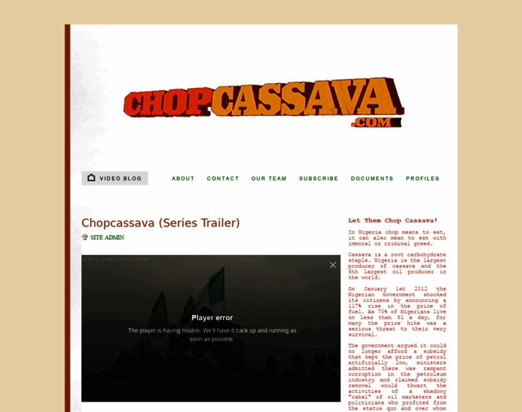 Chopcassava.com thumbnail