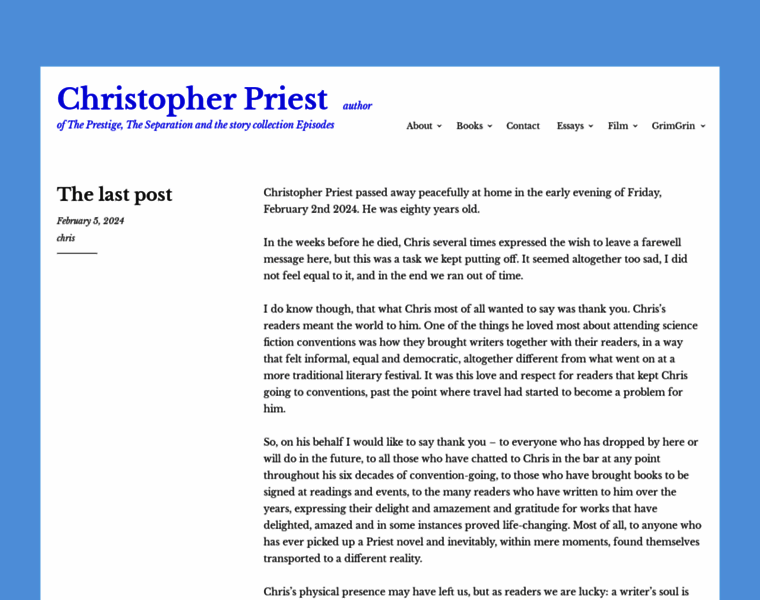 Christopher-priest.co.uk thumbnail