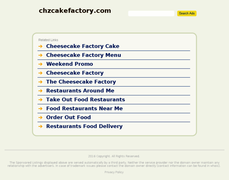 Chzcakefactory.com thumbnail