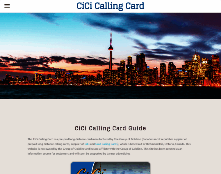 Cicicallingcard.info thumbnail