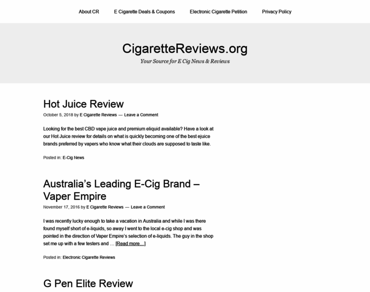 Cigarettereviews.org thumbnail