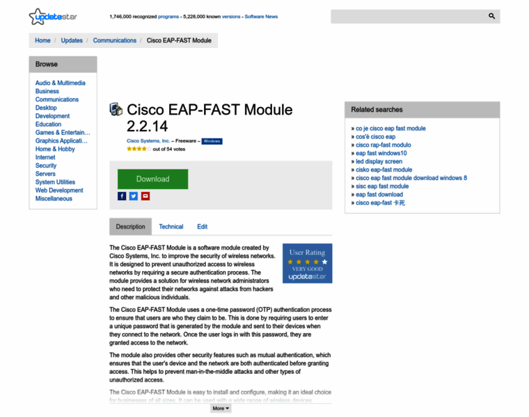 Cisco-eap-fast-module.updatestar.com thumbnail