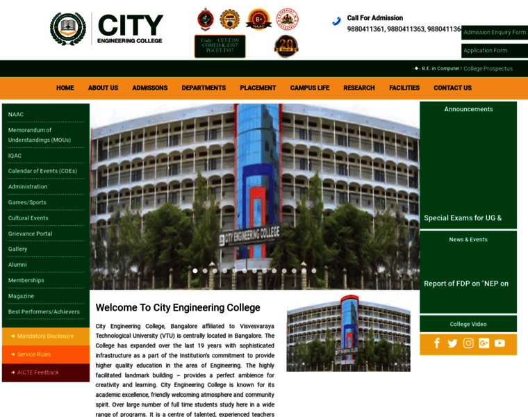 Cityengineeringcollege.ac.in thumbnail