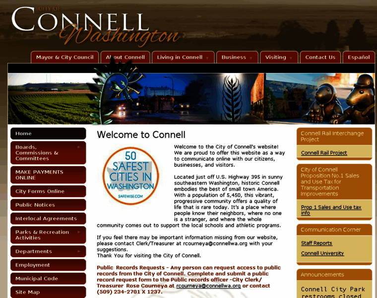 Cityofconnell.com thumbnail